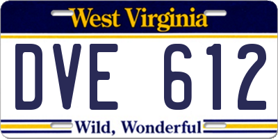 WV license plate DVE612