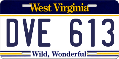 WV license plate DVE613