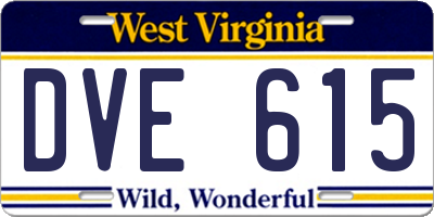 WV license plate DVE615