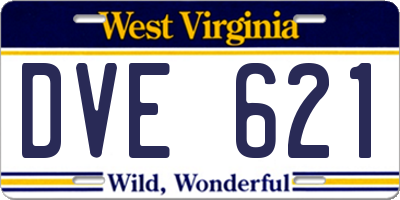 WV license plate DVE621