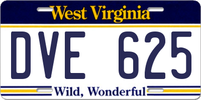 WV license plate DVE625