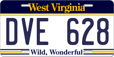 WV license plate DVE628