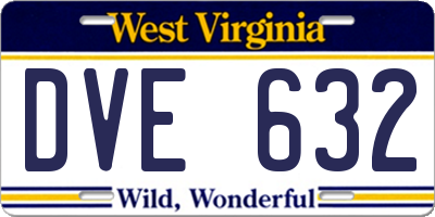 WV license plate DVE632