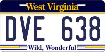 WV license plate DVE638
