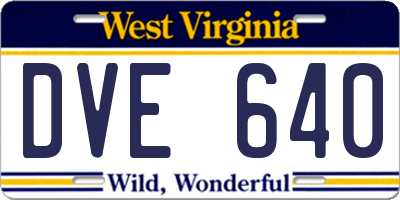 WV license plate DVE640