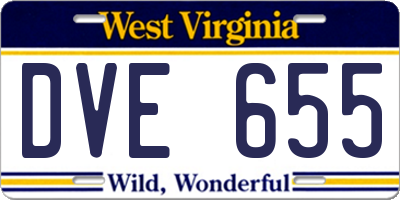 WV license plate DVE655