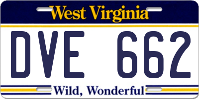 WV license plate DVE662