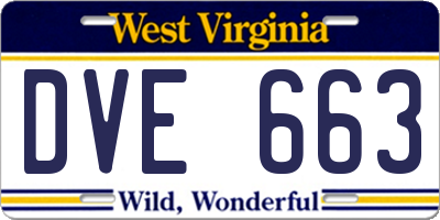 WV license plate DVE663