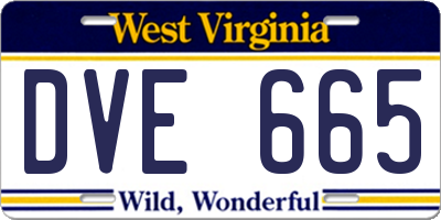 WV license plate DVE665