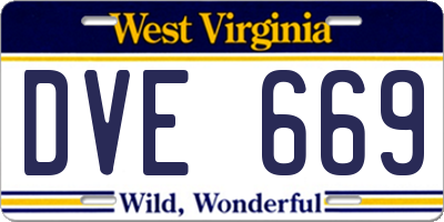 WV license plate DVE669