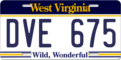 WV license plate DVE675