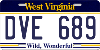 WV license plate DVE689
