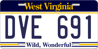 WV license plate DVE691