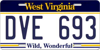 WV license plate DVE693