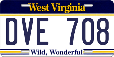 WV license plate DVE708