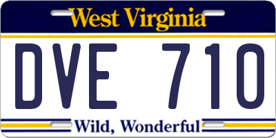 WV license plate DVE710