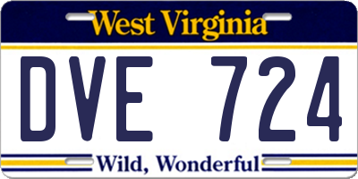 WV license plate DVE724