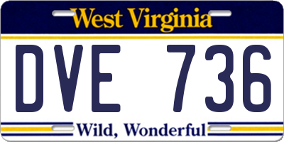 WV license plate DVE736