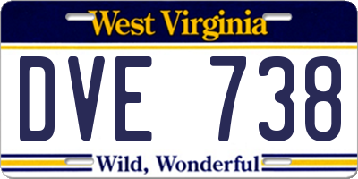 WV license plate DVE738