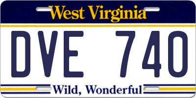 WV license plate DVE740