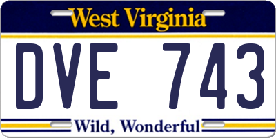 WV license plate DVE743