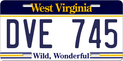 WV license plate DVE745