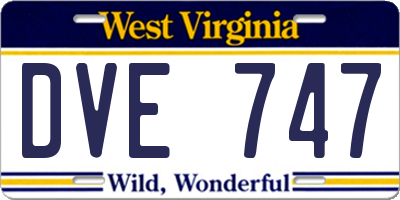 WV license plate DVE747