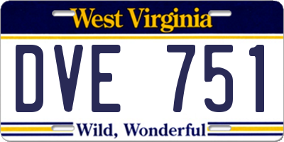 WV license plate DVE751