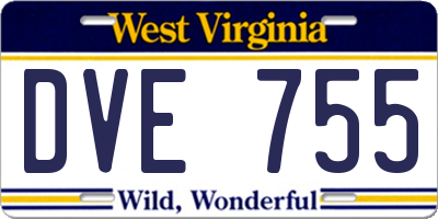 WV license plate DVE755