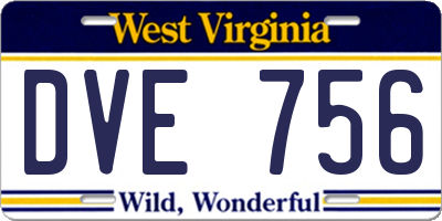 WV license plate DVE756