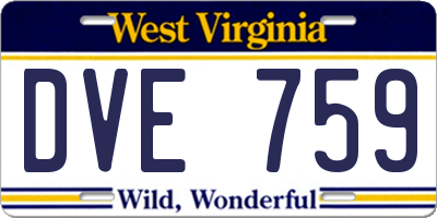 WV license plate DVE759
