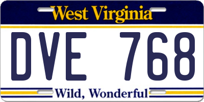 WV license plate DVE768