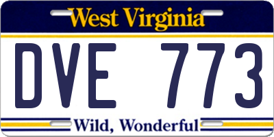 WV license plate DVE773