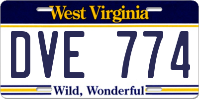 WV license plate DVE774