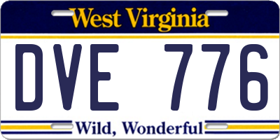 WV license plate DVE776