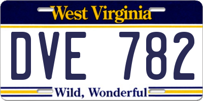 WV license plate DVE782