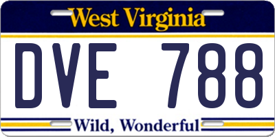 WV license plate DVE788