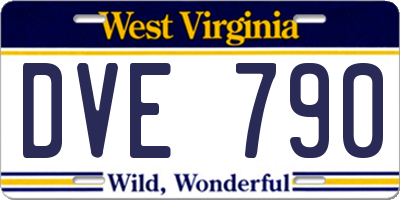 WV license plate DVE790