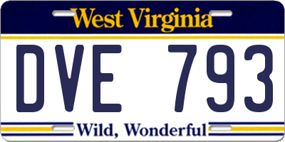 WV license plate DVE793