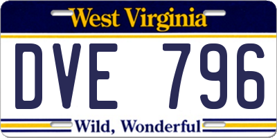 WV license plate DVE796