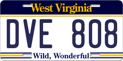 WV license plate DVE808