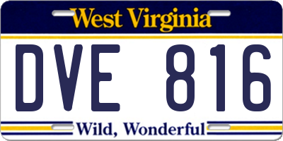 WV license plate DVE816