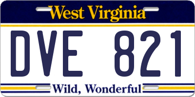 WV license plate DVE821