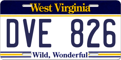 WV license plate DVE826
