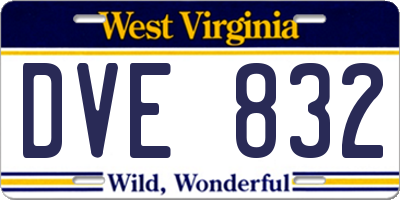 WV license plate DVE832