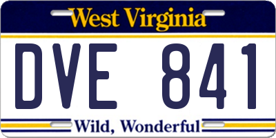 WV license plate DVE841