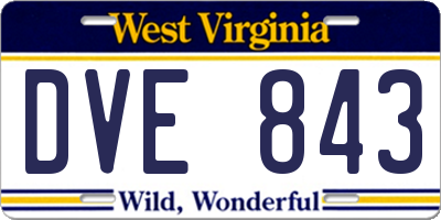 WV license plate DVE843