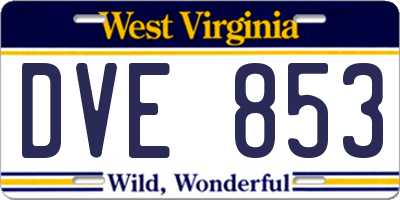 WV license plate DVE853