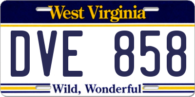 WV license plate DVE858