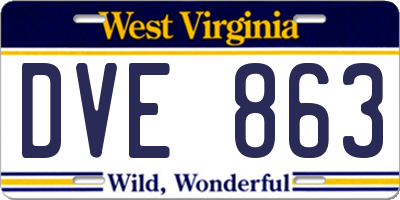 WV license plate DVE863